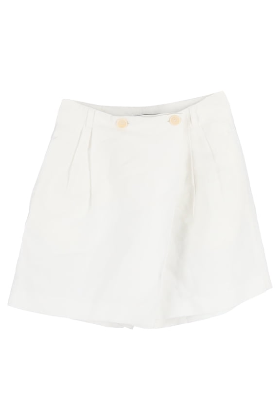Pre-Owned Bottega Veneta High-Rise Mini Skort in White Linen