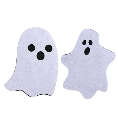 

2pcs Ghost Non Woven Coasters Cup Mat Halloween Party Decor (White)