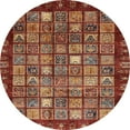 thumbnail image 1 of Ahgly Company Machine Washable Indoor Round Abstract Tomato Red Area Rugs, 6' Round, 1 of 7