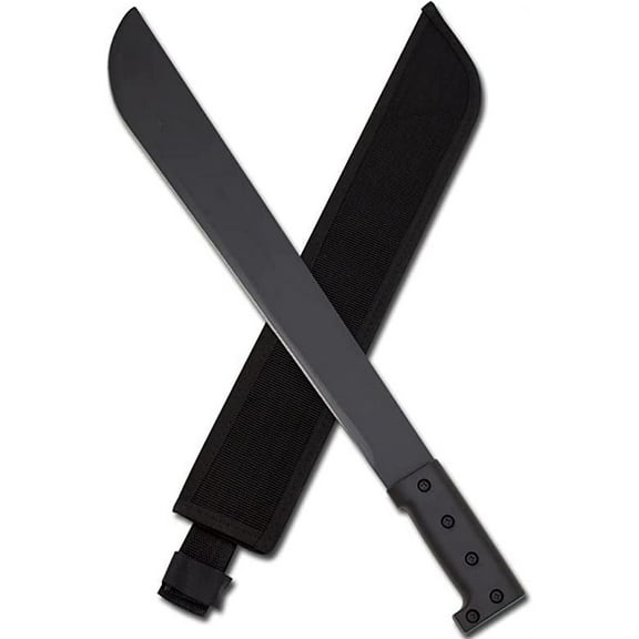 22.5" Survival Hunting Machete Carbon Steel Full Tang Blade with Carrying Case
