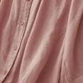 thumbnail image 4 of Fznquz Trendy Tops for Women 2025 3/4 Sleeve Button Down Cotton Linen Shirt Pink Casual Spring Summer Plain Blouses for Women, 4 of 4