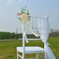 thumbnail image 5 of Wedding Aisle Decorations Artificial Flowers - Rose Chair Back Decor with Ribbons for Wedding Ceremony - Pew Flowers, Wedding Chair Decorations for Reception, Party & Photography Props, 5 of 6