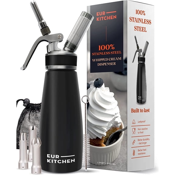 Dispensador de crema EurKitchen 500 ml de acero inoxidable