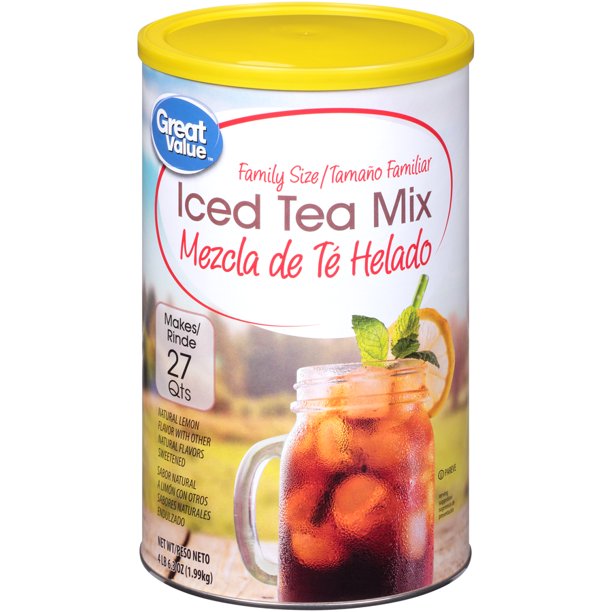 Great Value Iced Tea Mix with Sugar & Natural Lemon, Makes 27 Qts