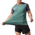 thumbnail image 2 of T61T62 - playera de manga corta de elastano elástico para hombre T61-verde M T61-verde M Xishao ropa, 2 of 2