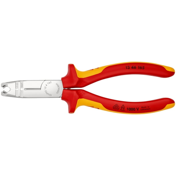 KNIPEX 13 46 165 Pelacables multifuncional aislados con fundas en dos componentes, según norma VDE cromado 165 mm
