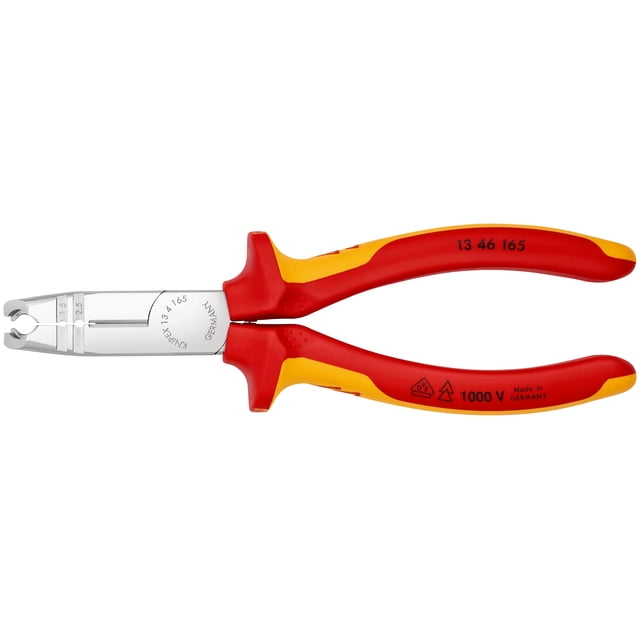 KNIPEX 13 46 165 Pelacables multifuncional aislados con fundas en dos componentes, según norma VDE cromado 165 mm