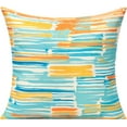thumbnail image 3 of 20x20 Set of 4 Blue Teal Outdoor Throw Pillow Covers Colorful Modern Couch Patio Furniture Abstract Geometric Striped Decorative Cushion Covers Home Décor for Bedroom Sofa Bench Porch, 3 of 5
