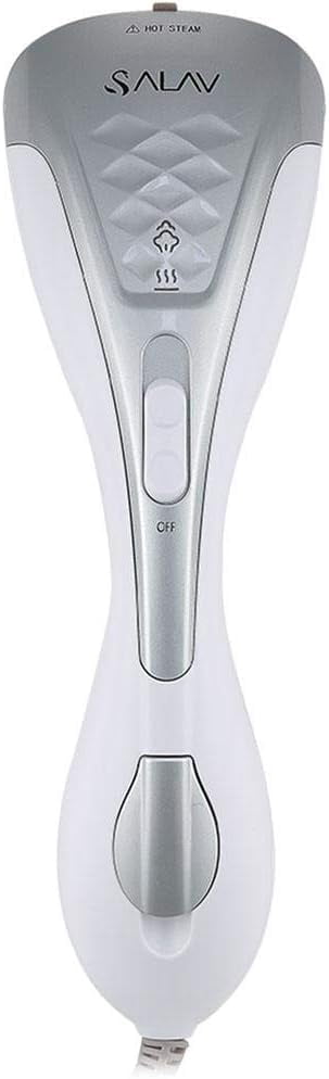 Pre-Owned SALAV® HS-100 Duopress Hand Held Garment Steamer and Iron with Ceramic-Coated Steam Plate and No-Drip System, 1150 watts, Silver