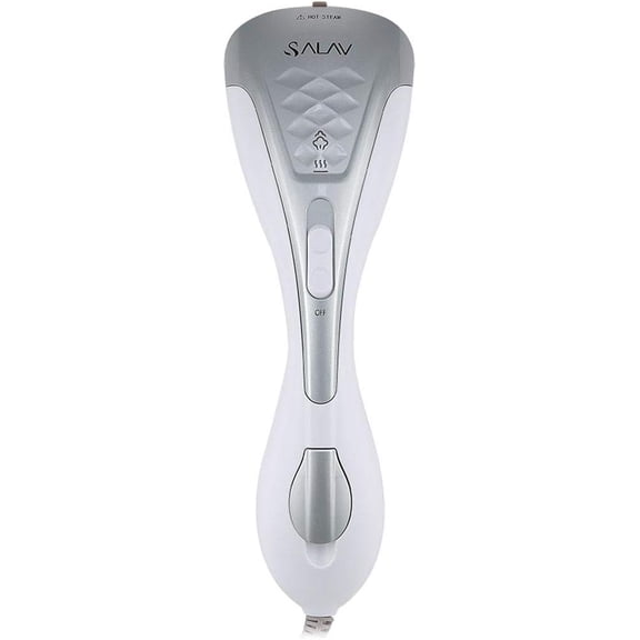 Pre-Owned SALAV® HS-100 Duopress Hand Held Garment Steamer and Iron with Ceramic-Coated Steam Plate and No-Drip System, 1150 watts, Silver