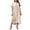 Beige, variant on ChaoHeng Ladies Dresses Plus Size Summer Dresses for Women 2025 Vacation Ladies Casual V-Neck Short Sleeve Irregular Hem Dress