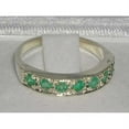 thumbnail image 4 of LBG 10k White Gold Natural Emerald Womens Band Ring - Sizes 4 to 12 Available, 4 of 4