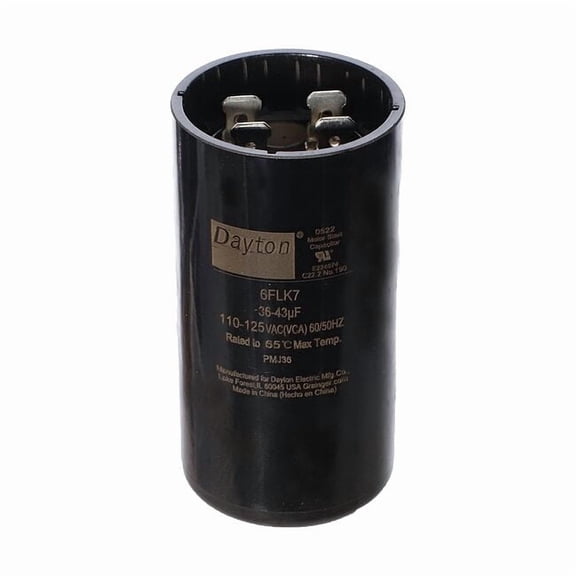 Dayton Motor Start Capacitor, Round 6FLK7