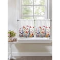 thumbnail image 3 of Half Window Curtains 24 Inches Long, Pastoral Spring Floral Window Treatment Curtain Drapes, Elegant Summer Flower Botanical Short Curtains Tiers for Kitchen Over Sink, 27.5"x24", 2 Panels, 3 of 7