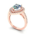 thumbnail image 2 of Halo Engagement Ring for Women - 2.48ct Blue Moissanite in 14K Rose Gold Promise Ring, 2 of 6