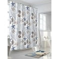 thumbnail image 3 of Fsddascl Blue Coastal Shower Curtain Set - 72" x 78" Washable Bathtub Curtain with 12 Hooks, Starfish Shell Coral Ocean Waterproof Fabric Stall Shower Curtains for Bathroom/Bathtub Décor, 3 of 6