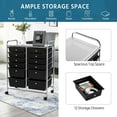 thumbnail image 5 of YEXJ 12 Drawers Rolling Storage Cart Multipurpose Movable Organizer Cart Storage Bin Trolley Tools Scrapbook Paper Organizer on Wheels-12-Black, 5 of 18