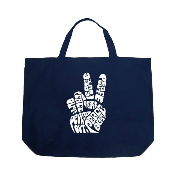 Large Word Art Tote Bag - Peace Out