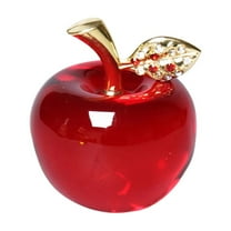 Unique Crystal Apple Figurine Paperweight, Art Glass Apple Collectible Figurines Best for Lucky Christmas Eve Gifts/Great Wedding Decor Gifts Home Table Decor