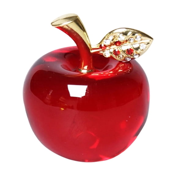 Crystal Apple Figurine Paperweight Ideal Gifts for Wedding Birthday Christmas and Home Decoration Red