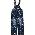 thumbnail image 2 of 3-14Years Girls Jumpsuit Denim Overalls for Kids Big Kid Bib Overalls Girls Blue Adjustable Belts Denim Suspenders，Dark Blue,11-12Y, 2 of 4