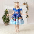 thumbnail image 5 of FYDUU Girls Tulle Dress Toddler Girls Christmas Pageant Dress Xmas Print Short Sleeve Princess Dresses Kids Birthday Party Gown Dress 7-8 Years, 5 of 9