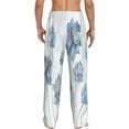 thumbnail image 3 of Bingfone Pale Blue Lotus Flowers Mens All Over Print Sleep Pajama Pants-X-Large, 3 of 9