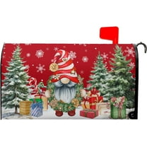 Christmas Winter Gnomes Mailbox Covers Standard Size 18"" X 21"" Xmas Trees Mailbox Cover Wraps Merry Christmas Mailbox Cover Magnetic Letter Post Box Cover for Home Garden Yard Decor