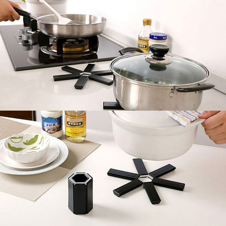 12pcs Black Felt Kitchen Pot Holder, Heat Insulation And Anti-skid Pad