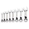 Snap-On Industrial Brands WS-1168RCS Williams Ratchet Wrench Set,Stubby,8 pcs.