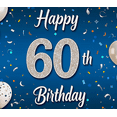 thumbnail image 4 of Blue Themed Glittery 60th Birthday Banner Backdrop Background Party Supplies Photography Props Birthday Decoration Birthday Party Decorations, 4 of 8