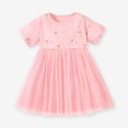 thumbnail image 4 of WUANDIXFA Tulle Dress for Girls Birthday Outfit Party Dresses Toddler Short Sleeve Causal Summer Tutu Skirts for 1-8 Years (Pink, 3 Years), 4 of 8