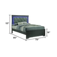 thumbnail image 2 of JERFIT Modern King Size LED Upholstered Bed Frame with Storage, Wood Headboard, Metallic Gray for Master Bedroom, 2 of 5