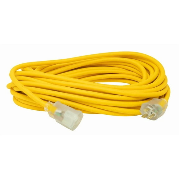 Coleman Cable 1488SW0002 50' 14/3 Gauge Yellow Extra Power Extension Cord