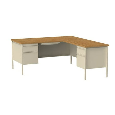 - HL10000 Series 66D x 72W Corner Desk with Right Hand Return, Putty/Oak