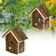 thumbnail image 2 of Refugio para pájaros colgante de madera natural hecho a mano con forma de colibrí, decoración para jardín, patio y exterior, estilo villa, para pájaros (1), 2 of 8
