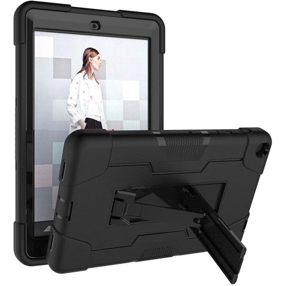 Mignova For Walmart Onn 8 Pro Case With A Screen Protector, Heavy Duty Shock Resistant Case and Tempered Glass HD Clear for Walmart Onn 8 Pro Tab Model 100003561(Black/Black 1 Pcs)