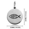 thumbnail image 2 of Stainless Steel Religious Ichthus Fish Round Medallion Pendant Necklace, 2 of 3