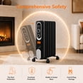 thumbnail image 6 of Vecukty Radiator Heater for Large Space, 1500W Electric Oil Filled Radiator, Dual Knobs, 7-Fin Oil Radiator, Quiet Space Heater, 3 Modes, Overheat and Tip-over Protection, 24H Timer, 6 of 10