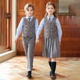 thumbnail image 3 of CUSTG Toddler Boys Sets Formal Vest Elegant Gentleman Long Trousers Outfit School Ensemble Casual Everyday Wear School Classroom First Day Of School Shirt, 3 of 8