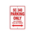 thumbnail image 1 of SC 340 Parking Only All Others Will Be Towed Motorcycle Bike Super Bike Chopper Novelty Garage Aluminum 18"x24" Sign Plate, 1 of 1