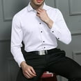 thumbnail image 1 of Blusa y camisa de manga larga con cuello vuelto para hombre, informal, con botones, lisa, de manga larga, transpirable, de poliéster, 1 of 6