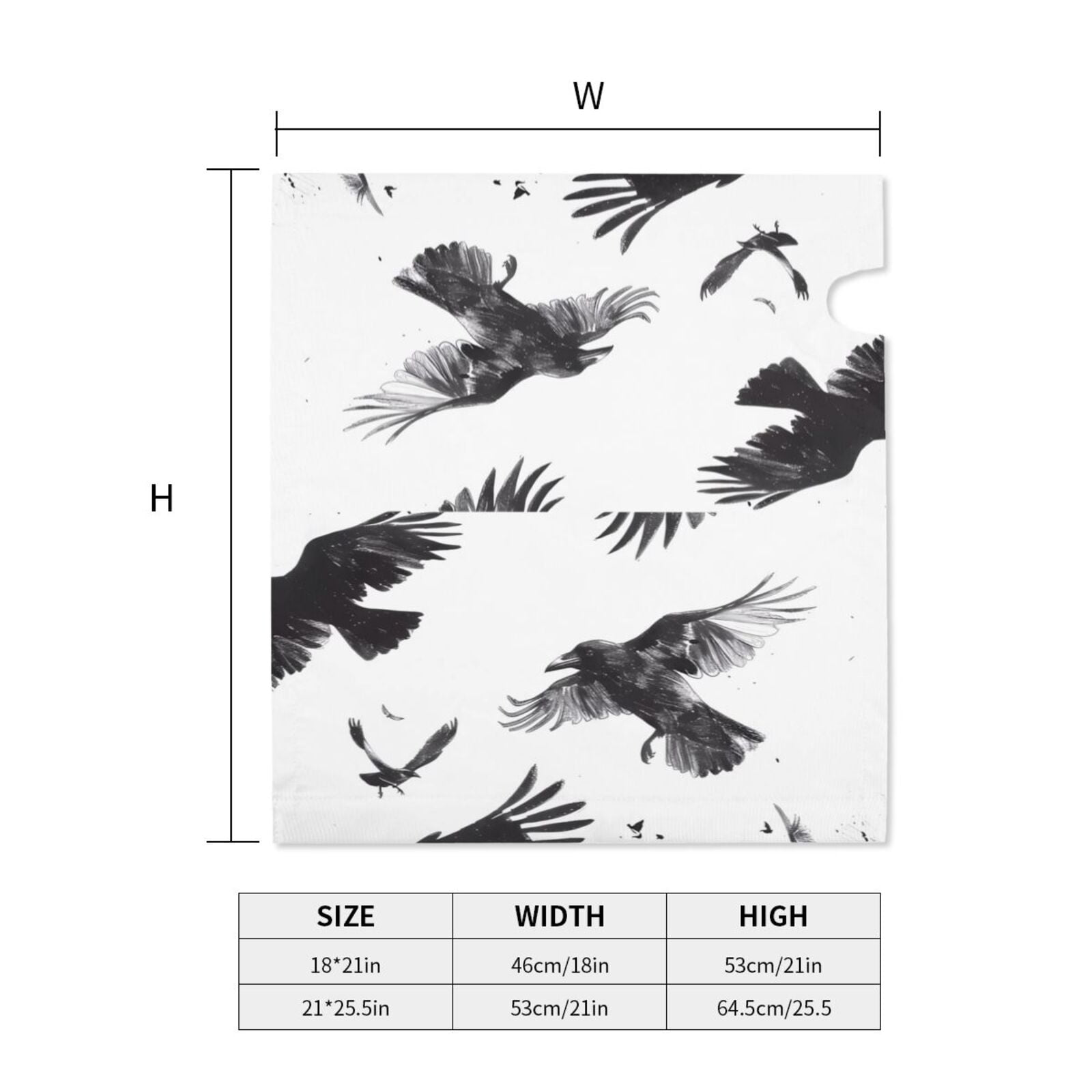 Rateoe Monochrome Flying Ravens Printed Mailbox Covers - Easy to Install Fall, Winter, Spring, Summer Mailbox Cover - Weather and UV-Resistant Mailbox Decor - Mailbox Magnetic Covers-