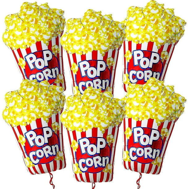Globos de palomitas de maíz para decoraciones de fiesta de palomitas de maíz - Globos de papel de palomitas de maíz de 26 pulgadas - Globos de palomitas de maíz Mylar Fo