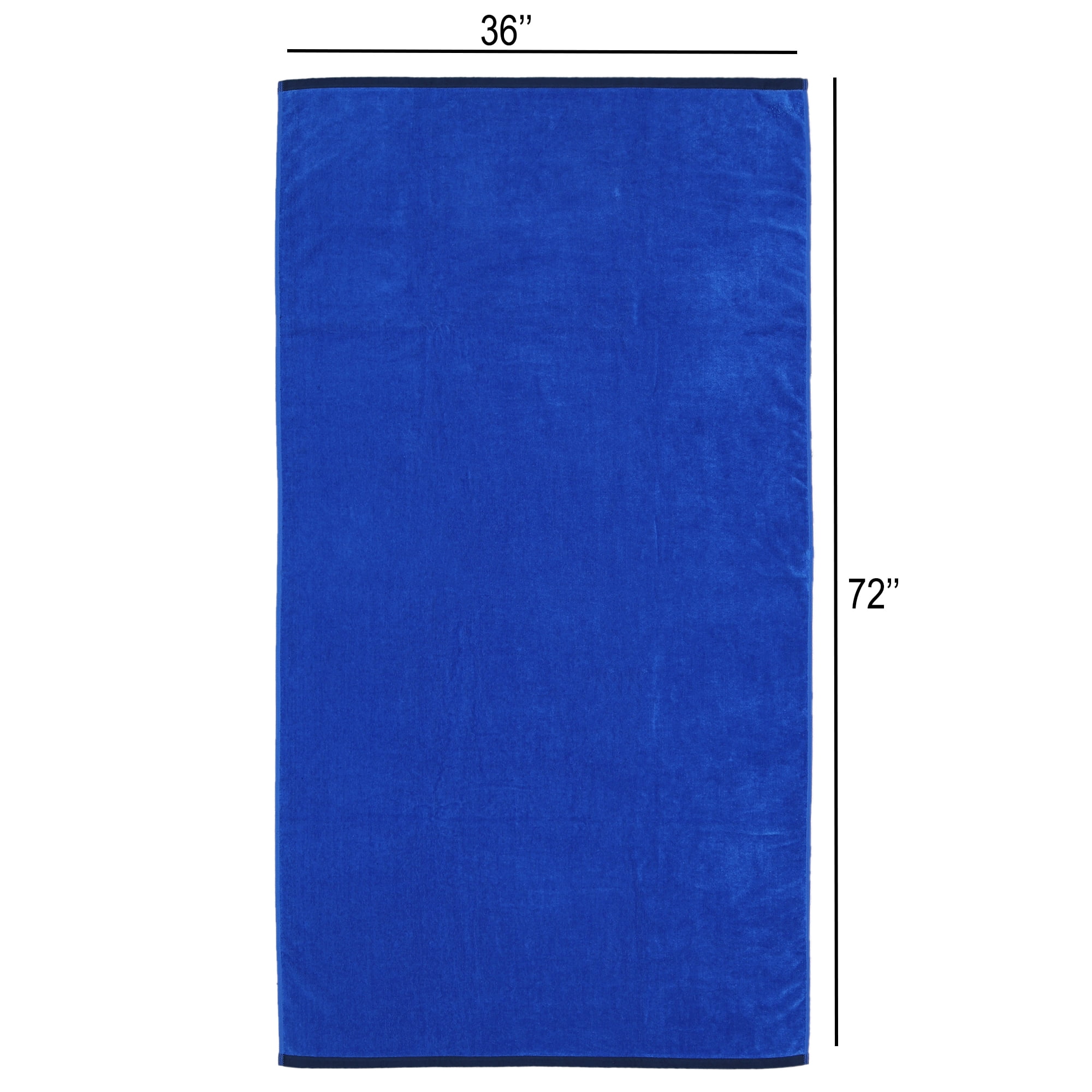 Mainstays Solid Reversible Beach Towel, Cobalt/Blue, 1 Piece, 36" x 72"