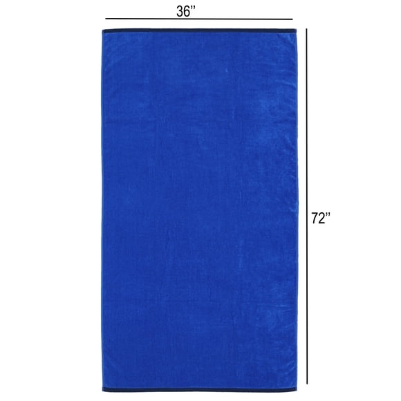 Mainstays Solid Reversible Beach Towel, Cobalt/Blue, 1 Piece, 36" x 72"