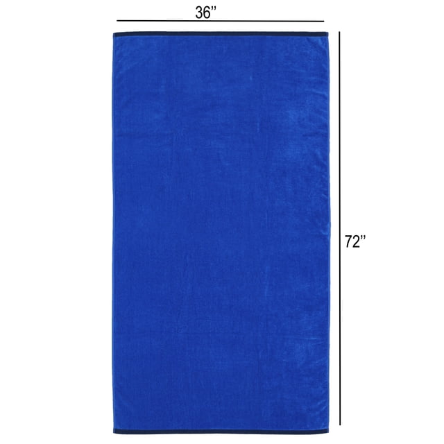 Mainstays Solid Reversible Beach Towel, Cobalt/Blue, 1 Piece, 36" x 72"