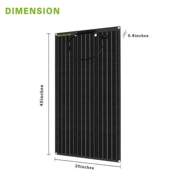 ROCKSOLAR 100W 12V Flexible Monocrystalline Solar Panel - Ultra Lightweight, Ultra Thin