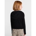 thumbnail image 3 of Wonder Nation Girls Ribbed Knit Hooded Full Zip Sweater, Sizes 4-18, 3 of 4