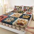 thumbnail image 4 of Homewish Vintage Dog Paws Plaid Bed Sheets,Rustic Animal Full Size Sheets,Brown,4pcs,1 Flat Sheet, 1 Fitted Sheet and 2 Pillowcases, 4 of 6